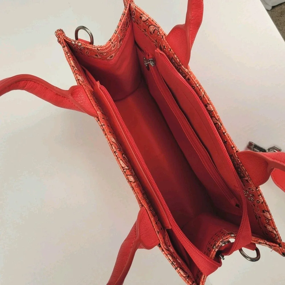 Montana West Red Bandana‎ Paisley Crossbody Tote Guitar Strap NWOT